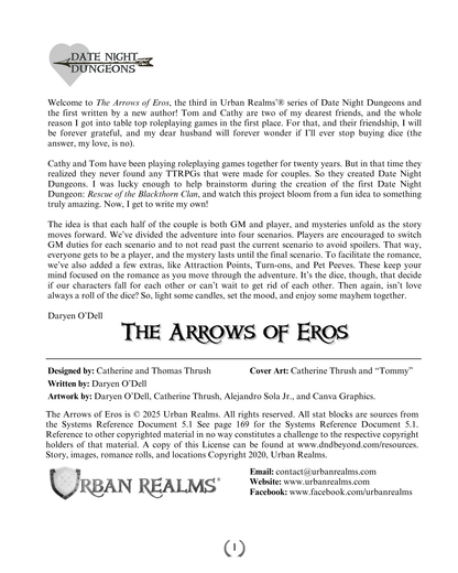 The Arrows of Eros: A Couple's Adventure Module (5th Edition)